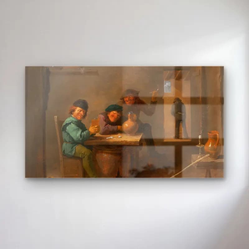 David Teniers The Younger – Peasants in a Tavern cam tablo — David Teniers The Younger – Peasants in a Tavern — yağlı boya kadeh şarap