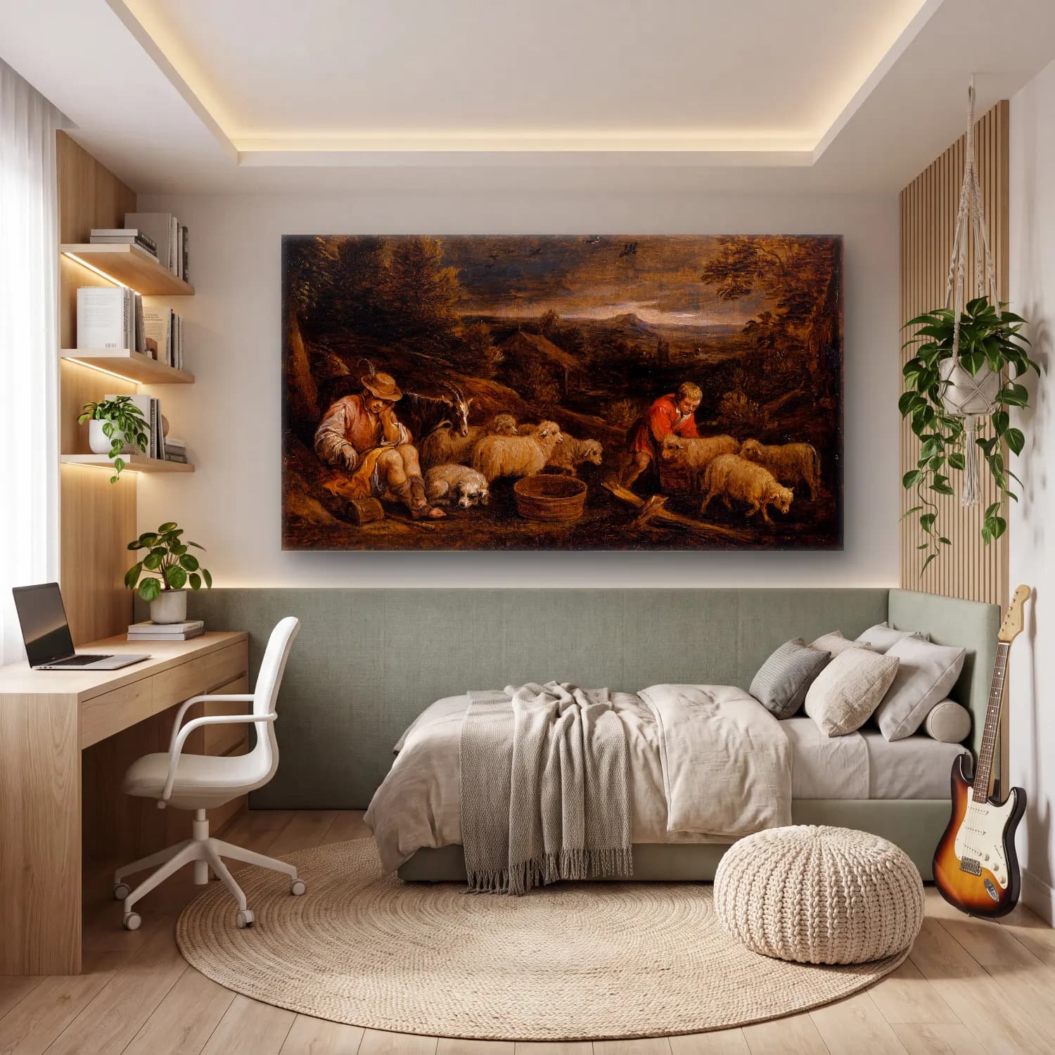 David Teniers The Younger – Shepherds and Sheep cam tablo — genç odasında