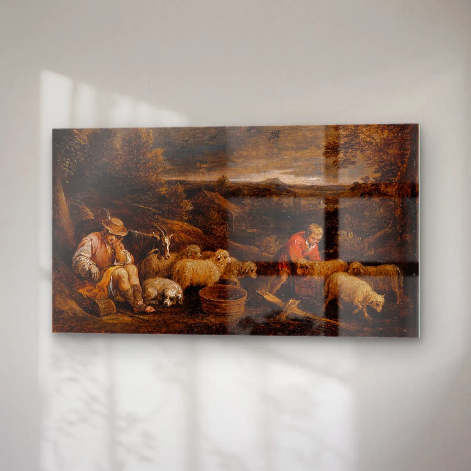 David Teniers The Younger – Shepherds and Sheep cam tablo — sağ açıdan görünüm