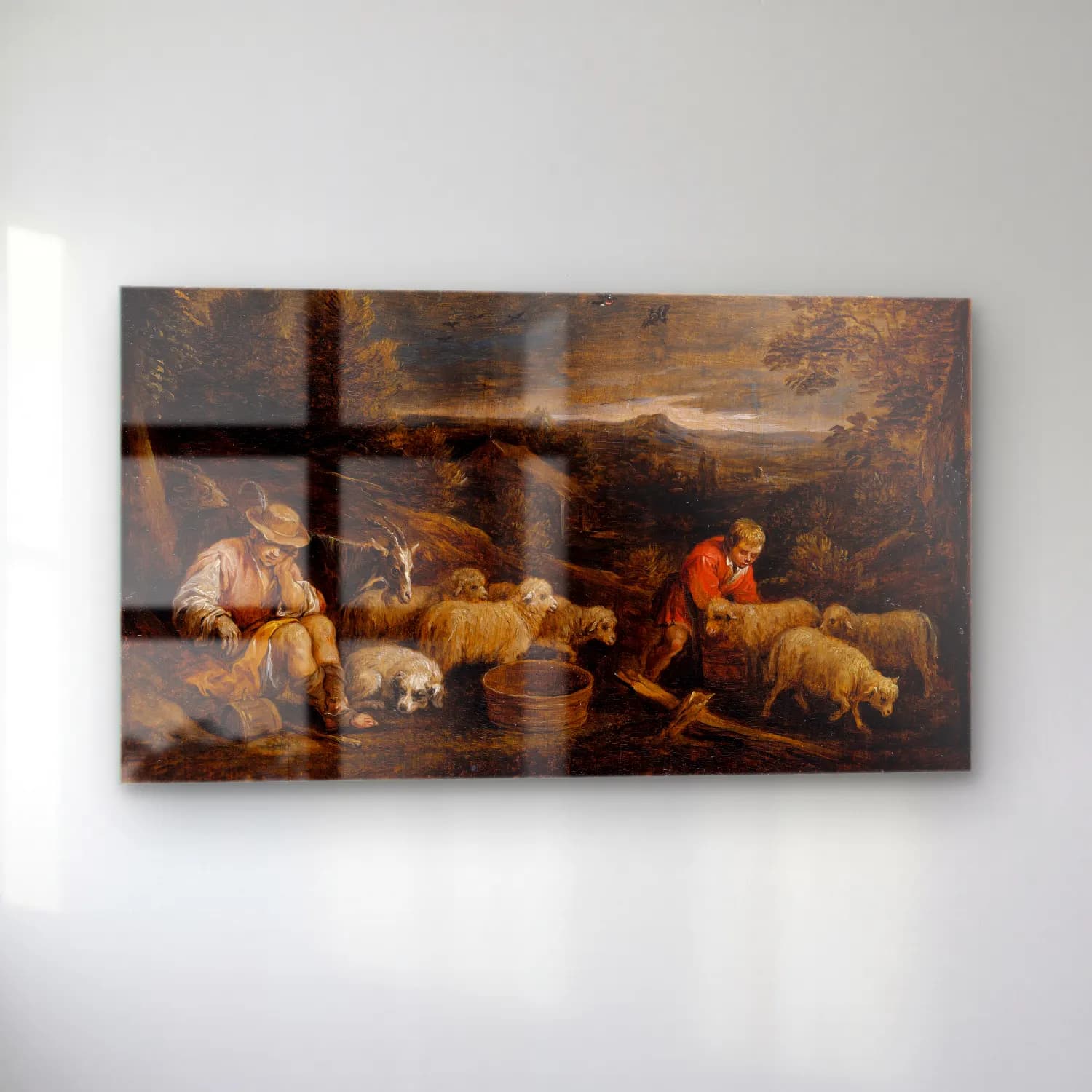 David Teniers The Younger – Shepherds and Sheep cam tablo — sol açıdan görünüm