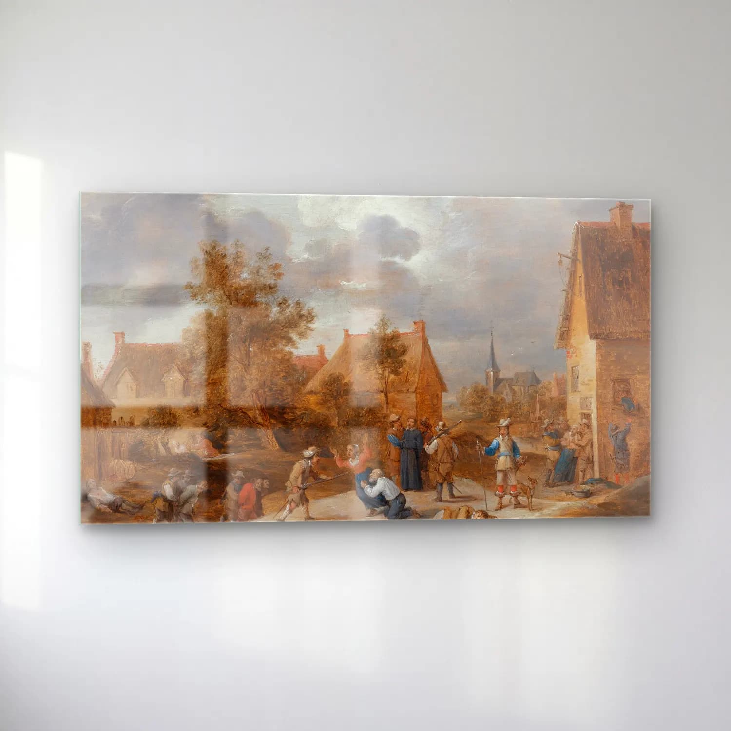 David Teniers The Younger – Soldiers Sacking A Village cam tablo — sol açıdan görünüm