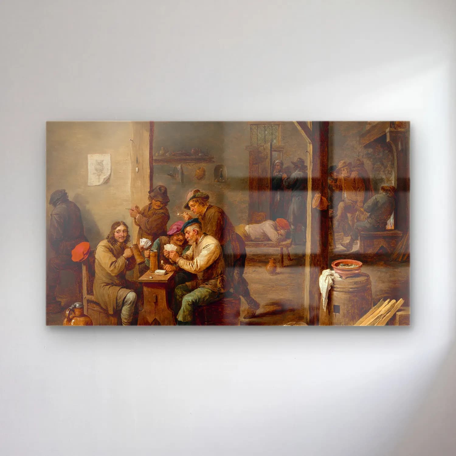 David Teniers The Younger – Tavern Scene cam tablo — David Teniers The Younger – Tavern Scene — yağlı boya dini sahne