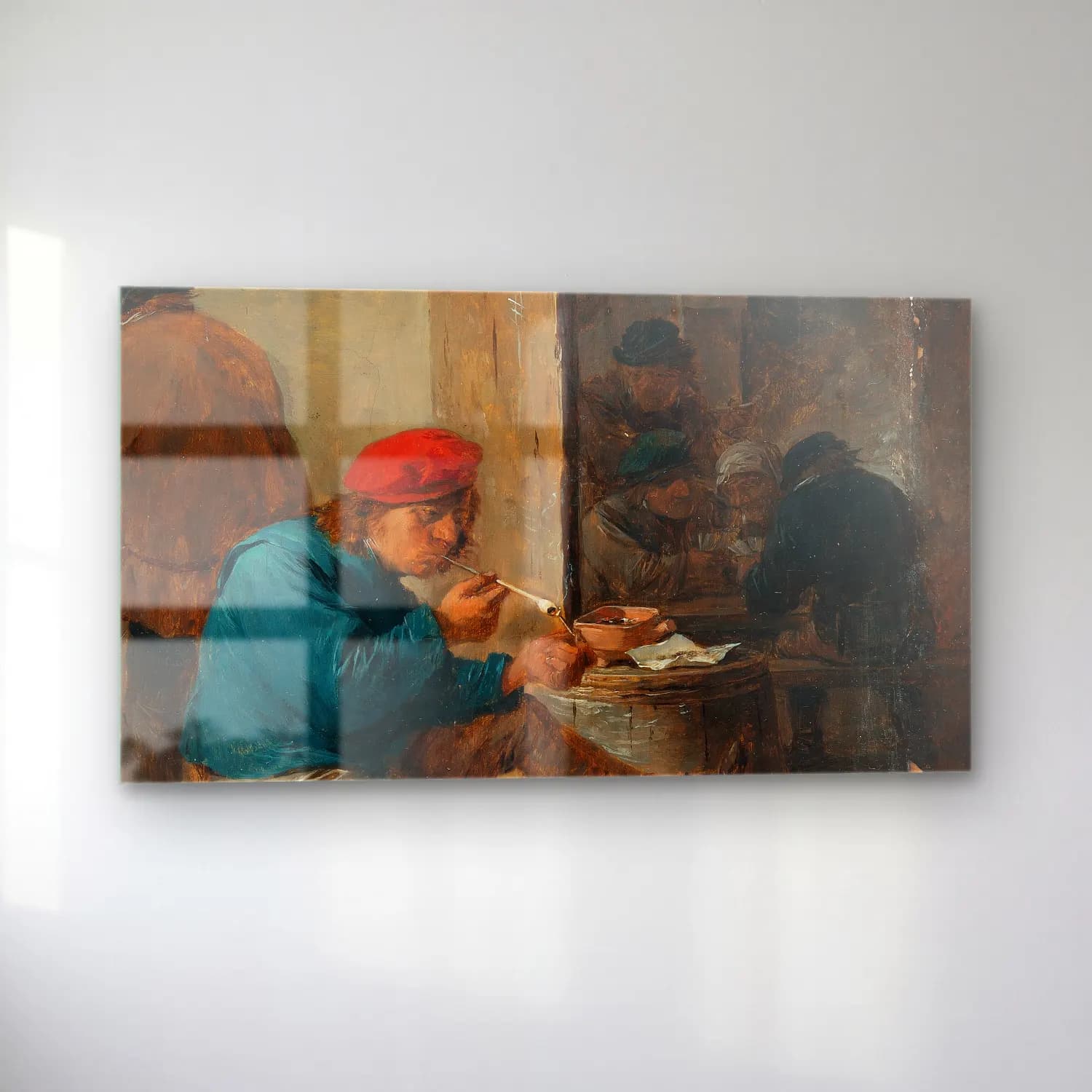 David Teniers The Younger – Tavern Scene with Smokers cam tablo — sol açıdan görünüm