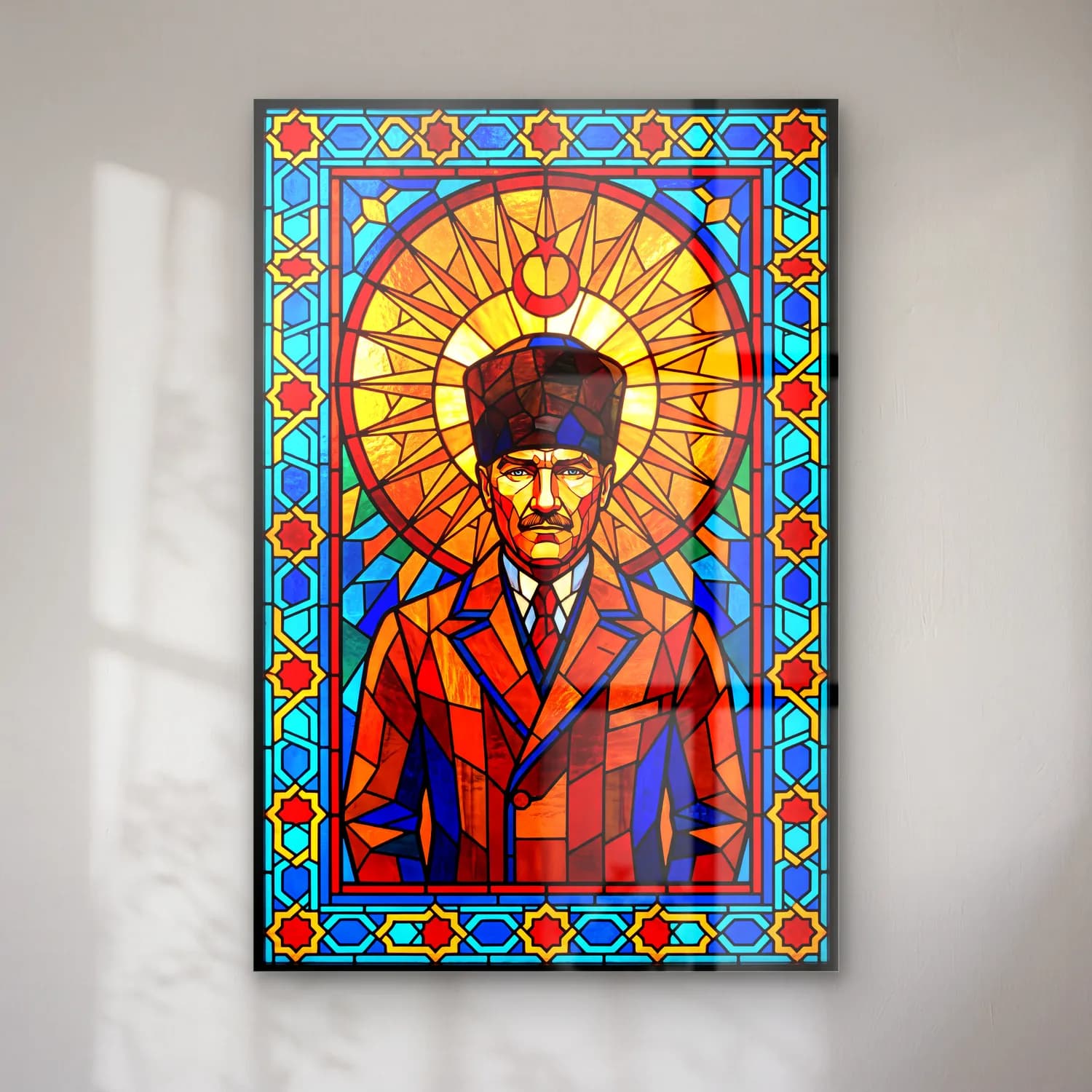 Atatürk Vitray Mozaik Portre cam tablo — ürün görünümü