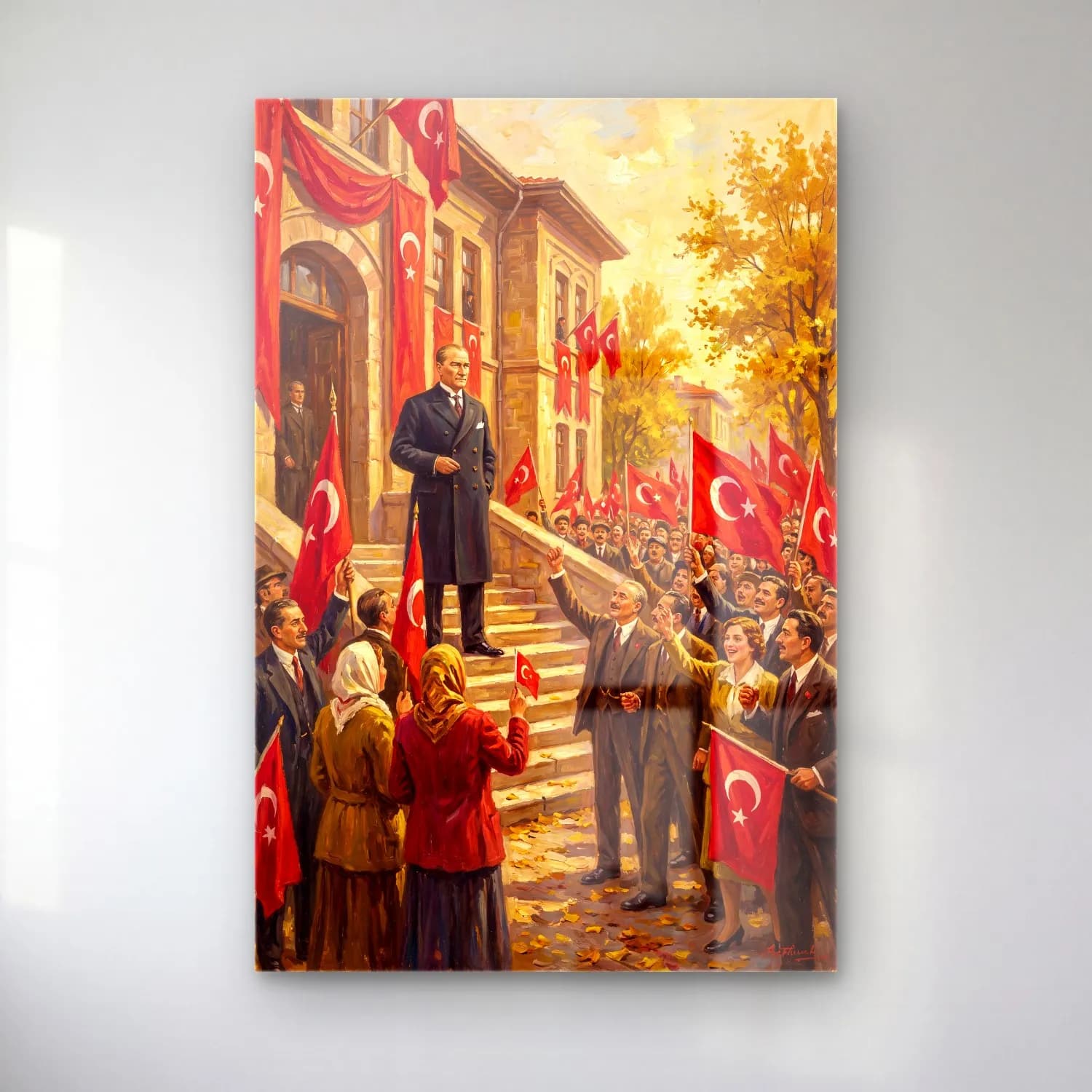 Atatürk Cumhuriyet'in İlanı 29 Ekim 1923 cam tablo — ürün görünümü