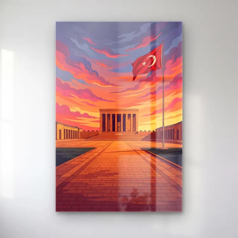 Anıtkabir Gün Batımı cam tablo — ürün görünümü