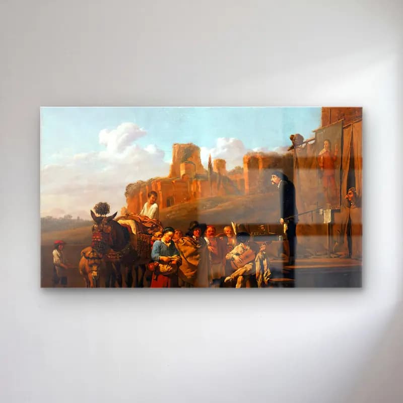 Karel Dujardin – A Party of Charlatans in an Italian Landscape cam tablo — Karel Dujardin – A Party of Charlatans in an Italian Landscape — yağlı boya dini sahne