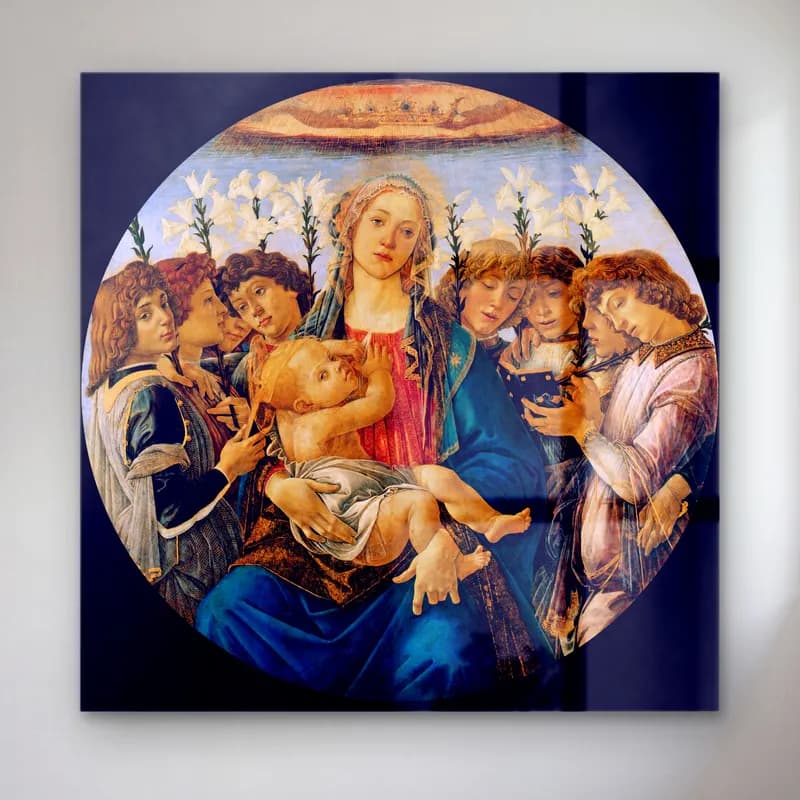 Sandro Botticelli – Dini Sahne No. 9 cam tablo — Sandro Botticelli – Dini Sahne No. 9 — yağlı boya dini sahne