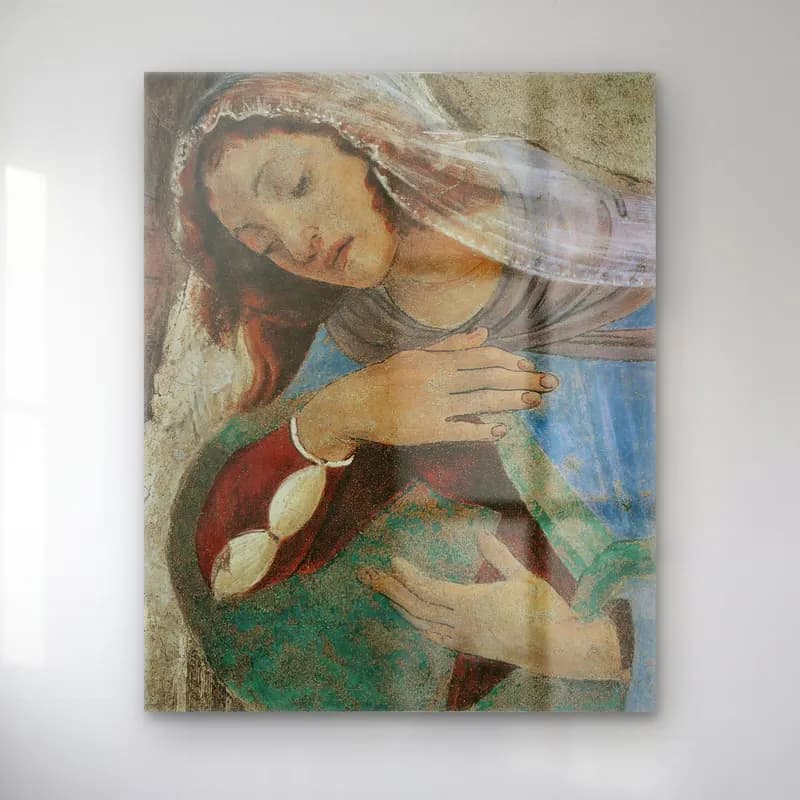 Sandro Botticelli – Melek cam tablo — Sandro Botticelli – Melek — yağlı boya melek