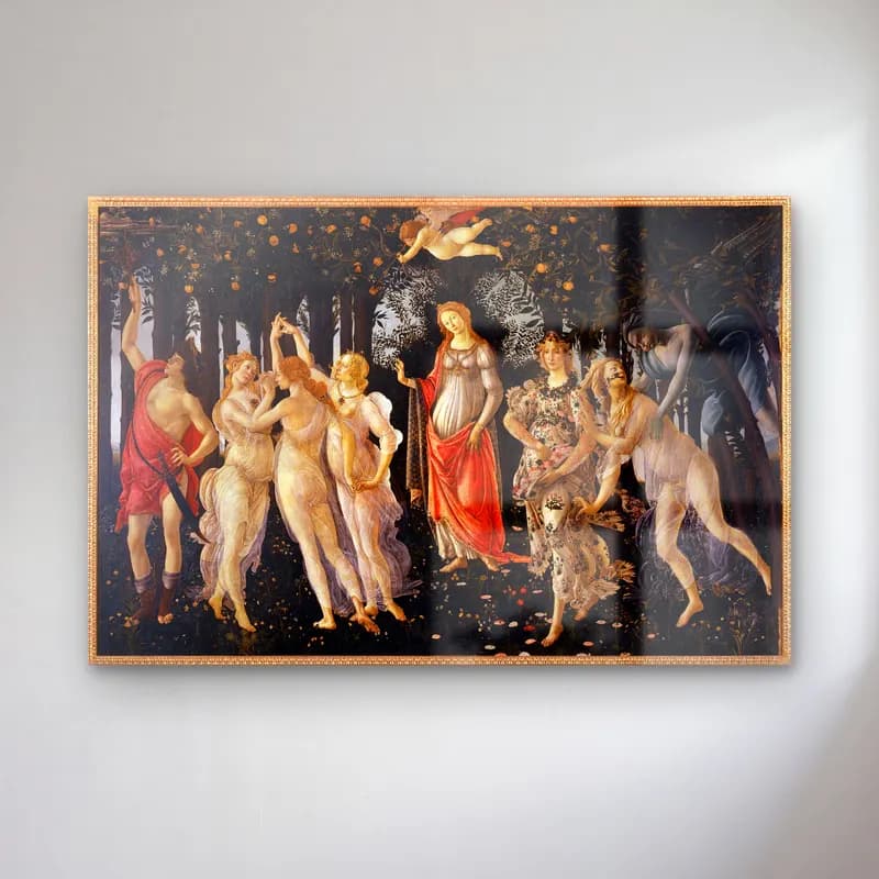 Sandro Botticelli – Mitolojik Sahne No. 4 cam tablo — Sandro Botticelli – Mitolojik Sahne No. 4 — empresyonist mitolojik sahne