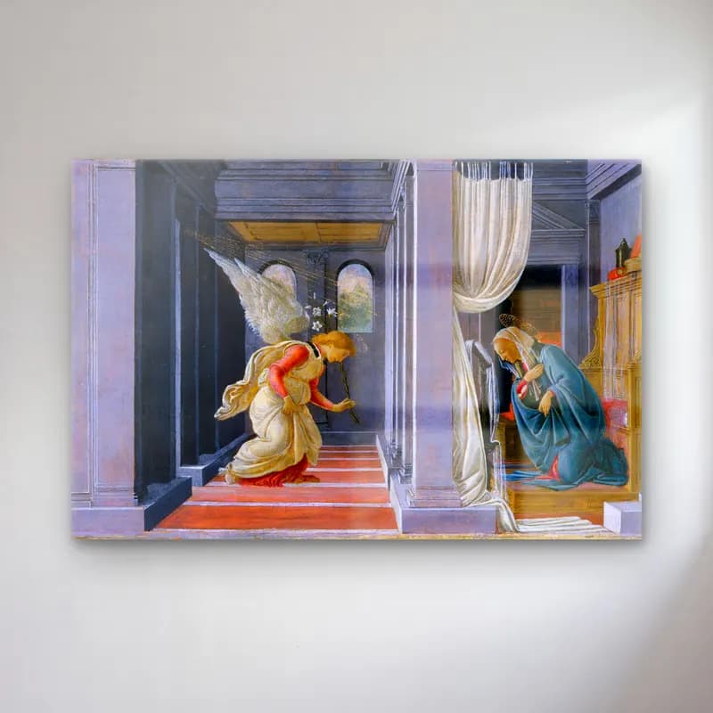 Sandro Botticelli – Melek – Yeşil Tonlar cam tablo — Sandro Botticelli – Melek – Yeşil Tonlar — yağlı boya melek