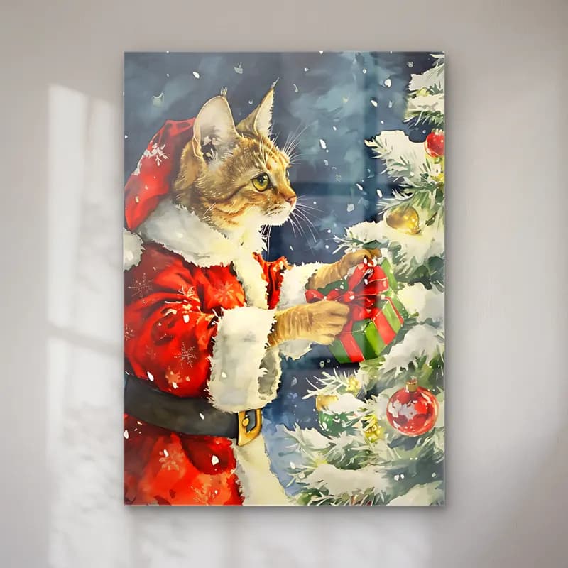 Suluboya Noel Baba cam tablo — Suluboya Noel Baba — suluboya noel baba