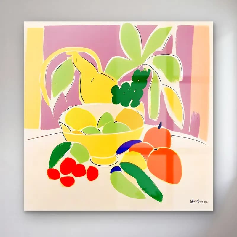 Pastel Meyveli Natürmort No. 8 cam tablo — Pastel Meyveli Natürmort No. 8 — pastel meyveli natürmort