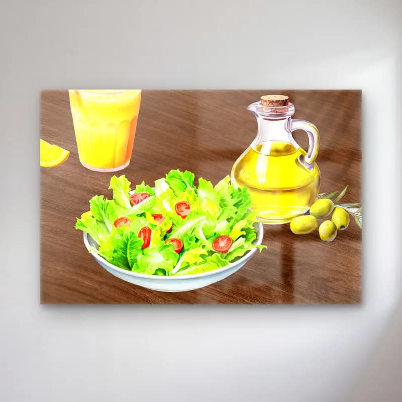 Sevimli İllüstrasyon Zeytin ve Zeytinyağı cam tablo — Sevimli İllüstrasyon Zeytin ve Zeytinyağı — sevimli i̇llüstrasyon zeytin ve zeytinyağı