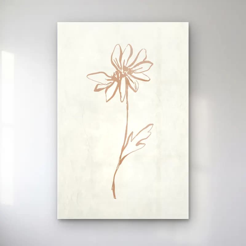 Çizgi Sanatı Çiçek Deseni No. 4 cam tablo — Çizgi Sanatı Çiçek Deseni No. 4 — çizgi sanatı çiçek deseni
