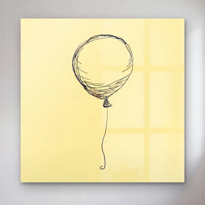 Çizgi Sanatı Sıcak Hava Balonu cam tablo — Çizgi Sanatı Sıcak Hava Balonu — çizgi sanatı sıcak hava balonu