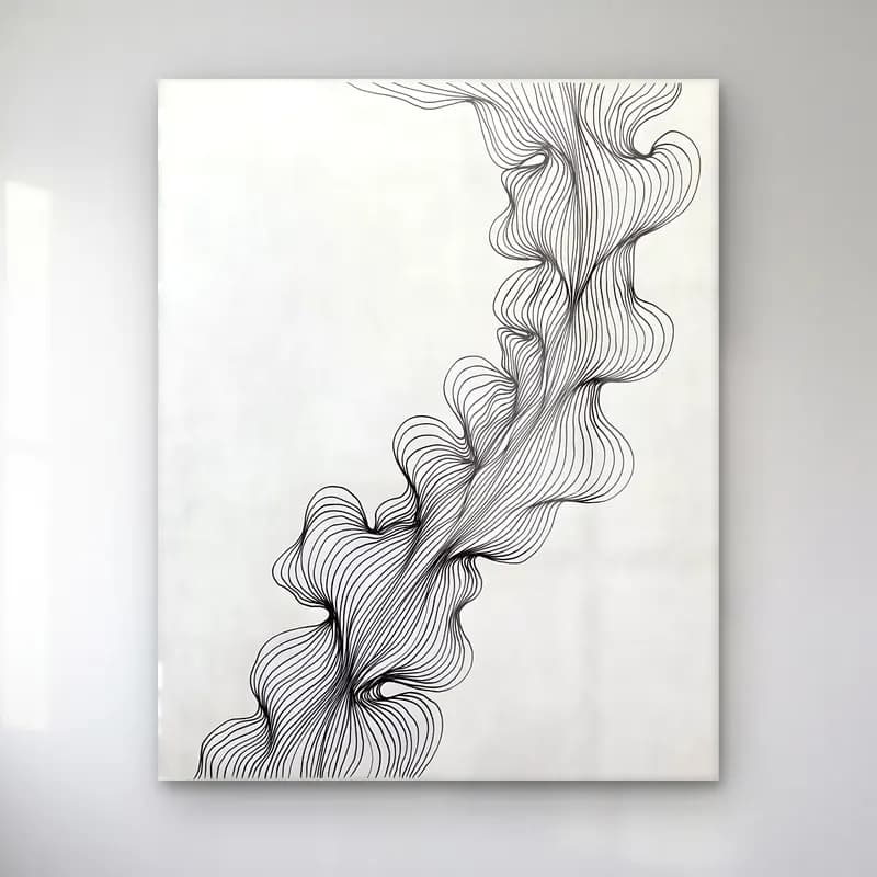 Çizgi Sanatı Dalgalı Çizgiler No. 15 cam tablo — Çizgi Sanatı Dalgalı Çizgiler No. 15 — çizgi sanatı dalgalı çizgiler