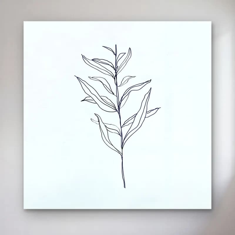 Çizgi Sanatı Zeytin Dalı No. 6 cam tablo — Çizgi Sanatı Zeytin Dalı No. 6 — çizgi sanatı zeytin dalı