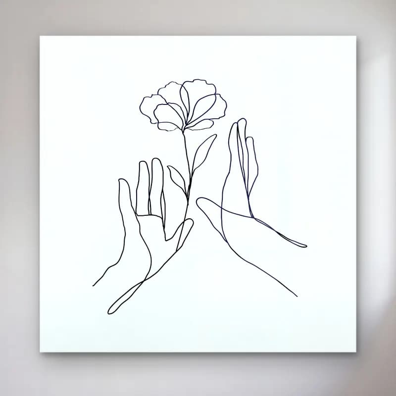 Çizgi Sanatı Eller No. 7 cam tablo — Çizgi Sanatı Eller No. 7 — çizgi sanatı eller