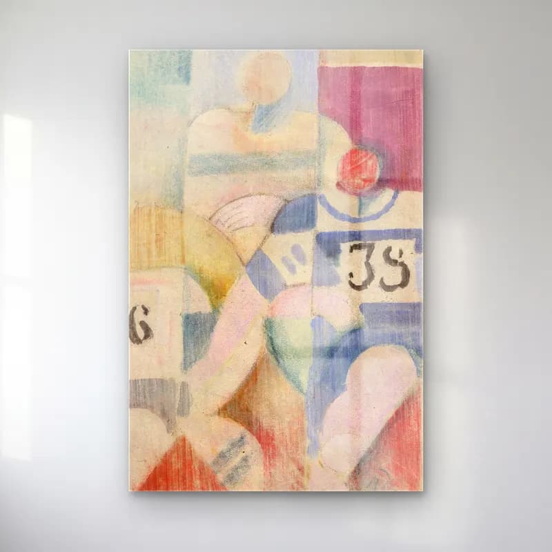 Robert Delaunay – Étude pour ‘Les Coureurs’ cam tablo — Robert Delaunay – Étude pour ‘Les Coureurs’ — modern soyut rakamlar