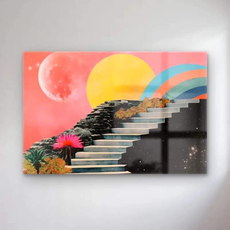 Boho Merdiven cam tablo — Boho Merdiven — boho merdiven