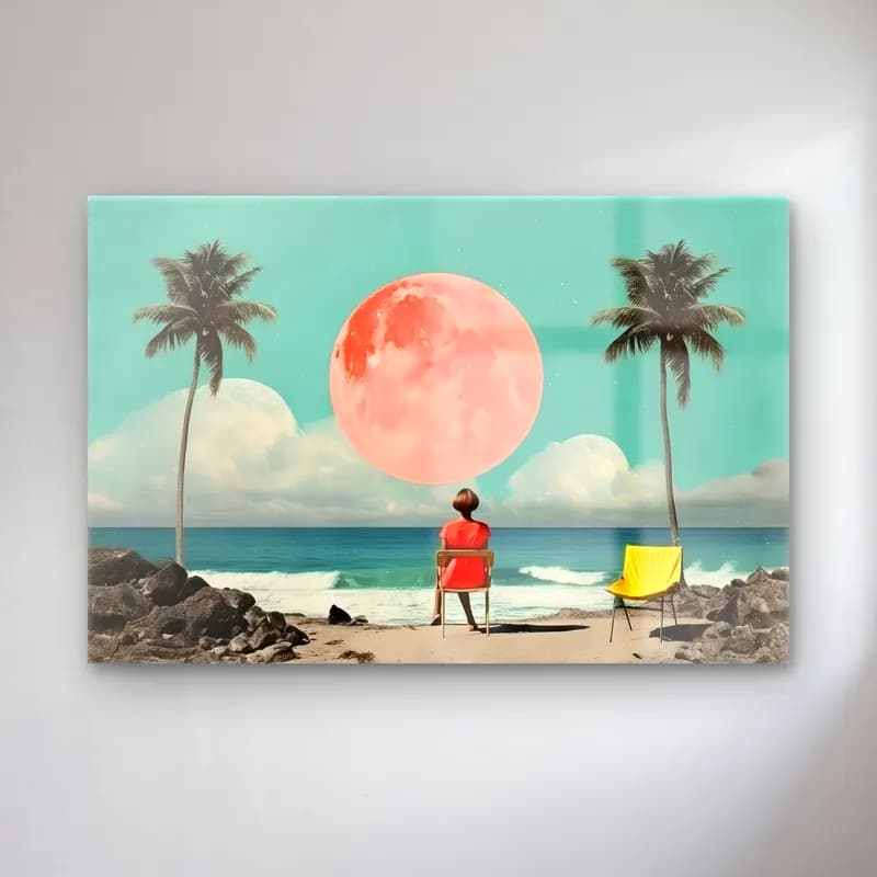 Pastel Sahilde İnsanlar cam tablo — Pastel Sahilde İnsanlar — pastel sahilde i̇nsanlar