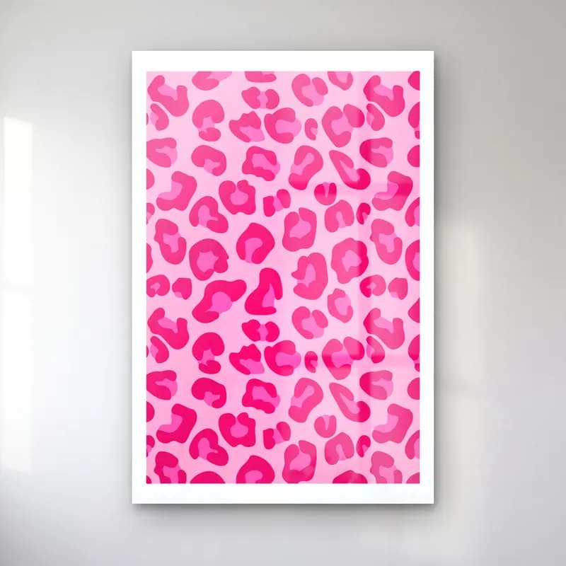 Retro Leopar – Pembe Tonlar cam tablo — Retro Leopar – Pembe Tonlar — retro leopar