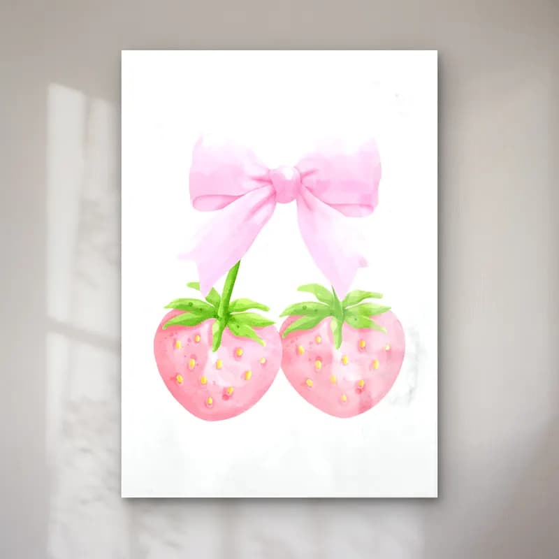 Pastel Çilekler No. 11 cam tablo — Pastel Çilekler No. 11 — pastel çilekler