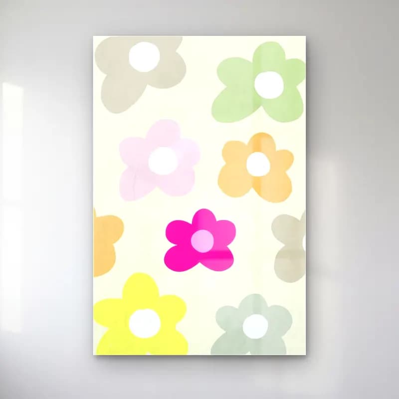 Pastel Çiçek Deseni No. 63 cam tablo — Pastel Çiçek Deseni No. 63 — pastel çiçek deseni