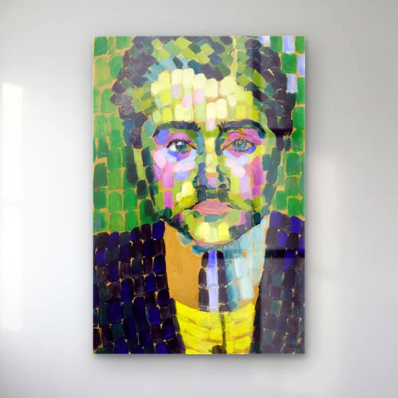 Robert Delaunay – Jean Metzinger cam tablo — Robert Delaunay – Jean Metzinger — empresyonist erkek portresi