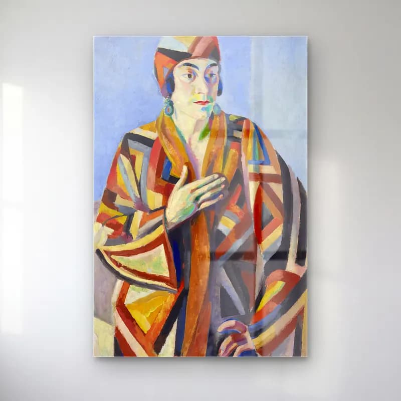 Robert Delaunay – Portrait De Madame Mandel cam tablo — Robert Delaunay – Portrait De Madame Mandel — boho kadın portresi