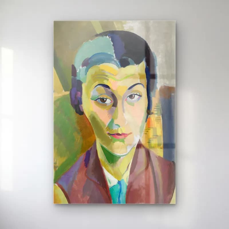 Robert Delaunay – Portrait De Maria Lani cam tablo — Robert Delaunay – Portrait De Maria Lani — yağlı boya kadın portresi