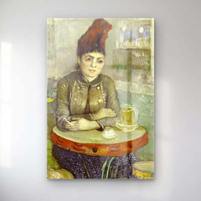 Vincent van Gogh – Agostina Segatori Sitting in the Café du Tambourin cam tablo — Vincent van Gogh – Agostina Segatori Sitting in the Café du Tambourin — empresyonist kadın portresi