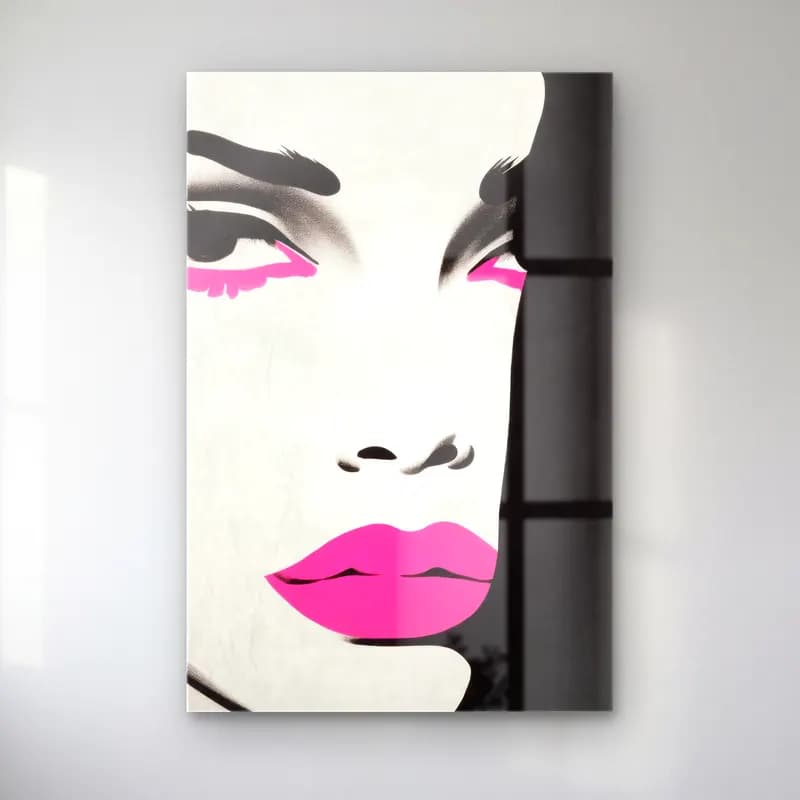 Pop Art Moda İllüstrasyonu – Pembe Tonlar cam tablo — Pop Art Moda İllüstrasyonu – Pembe Tonlar — pop art moda i̇llüstrasyonu