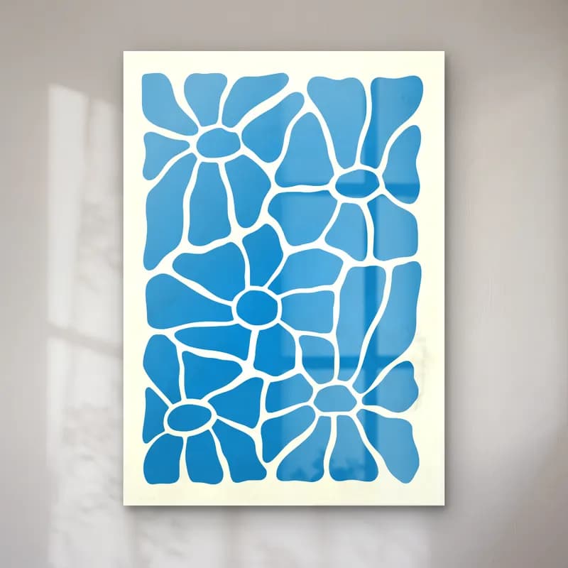 Boho Çiçek Deseni No. 100 cam tablo — Boho Çiçek Deseni No. 100 — boho çiçek deseni