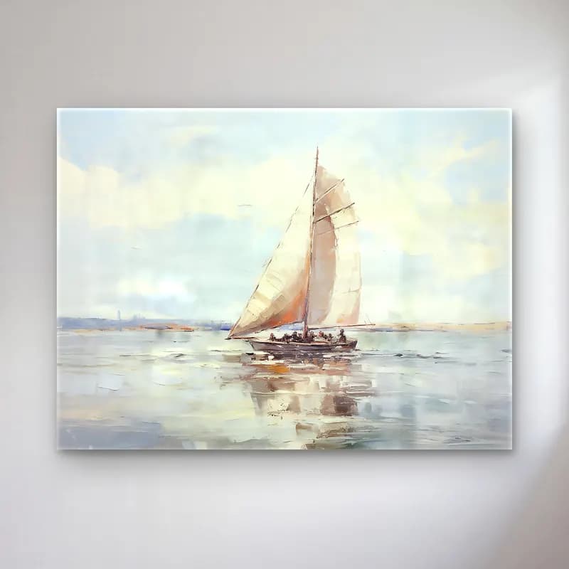 Yağlı Boya Yelken Yarışı No. 9 cam tablo — Yağlı Boya Yelken Yarışı No. 9 — yağlı boya yelken yarışı