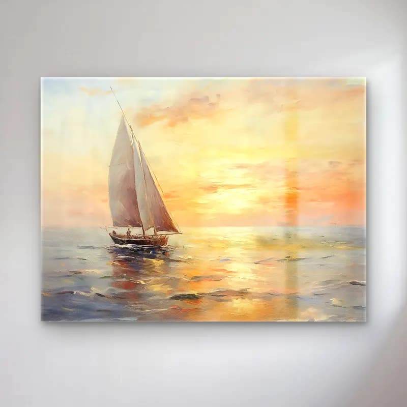 Yağlı Boya Yelkenliler No. 25 cam tablo — Yağlı Boya Yelkenliler No. 25 — yağlı boya yelkenliler