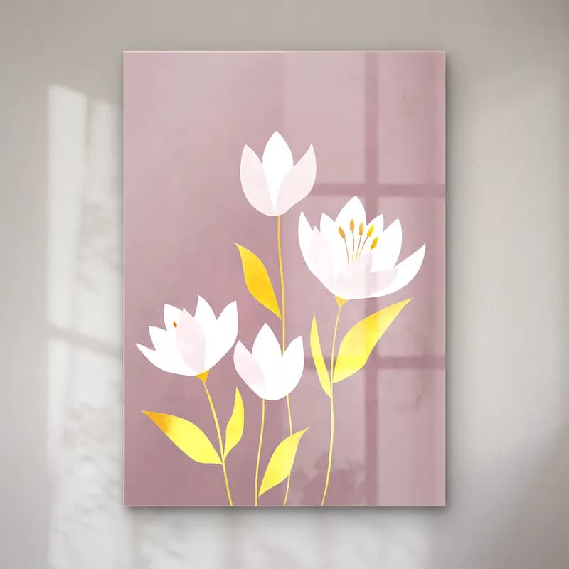 Pastel Lotus Çiçekleri cam tablo — Pastel Lotus Çiçekleri — pastel lotus çiçekleri