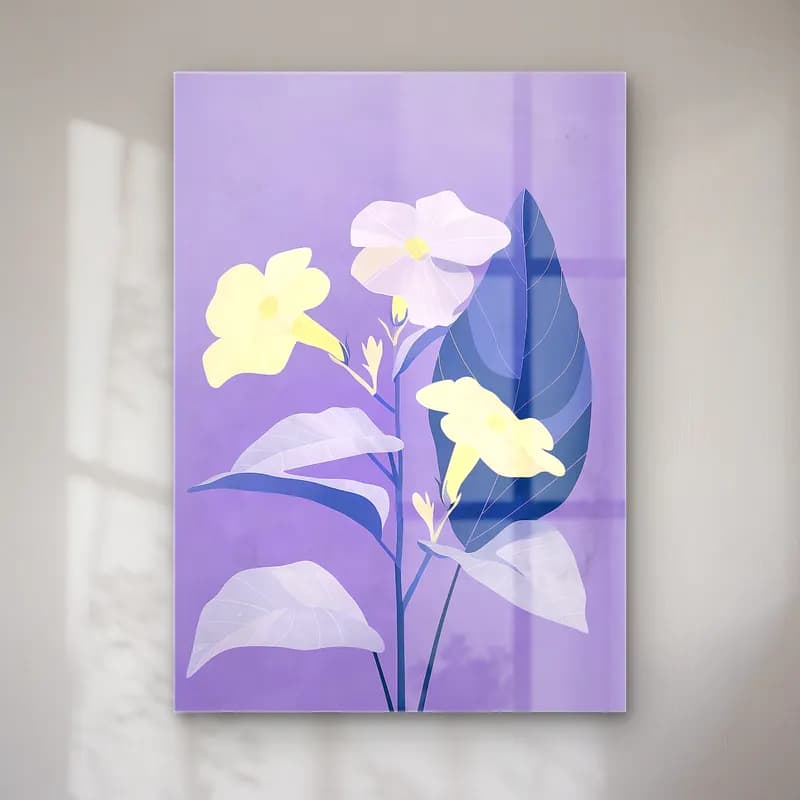 Pastel Çiçek Deseni No. 25 cam tablo — Pastel Çiçek Deseni No. 25 — pastel çiçek deseni