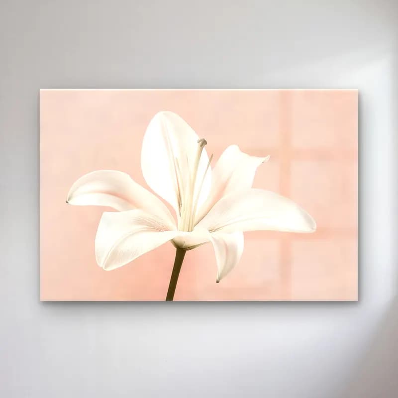Pastel Zambaklar – Bej Tonlar cam tablo — Pastel Zambaklar – Bej Tonlar — pastel zambaklar