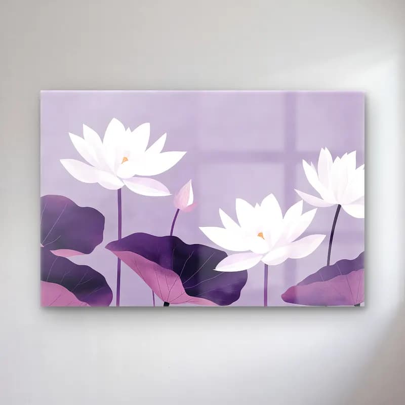 Botanik İllüstrasyon Lotus Çiçekleri No. 6 cam tablo — Botanik İllüstrasyon Lotus Çiçekleri No. 6 — botanik i̇llüstrasyon lotus çiçekleri