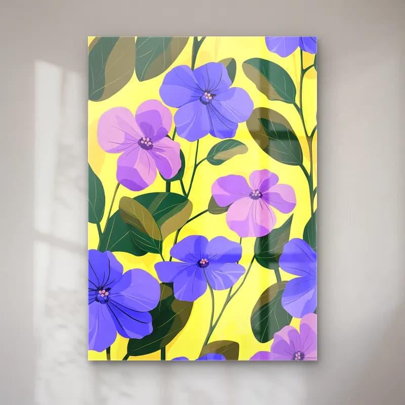 Pastel Çiçek Deseni No. 27 cam tablo — Pastel Çiçek Deseni No. 27 — pastel çiçek deseni