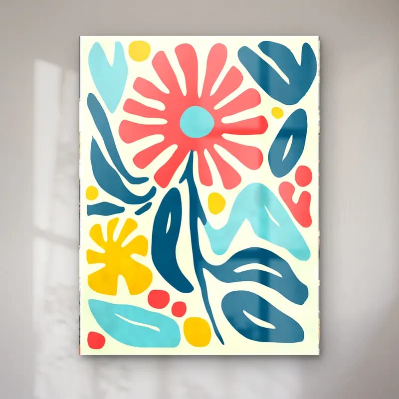 Boho Çiçek Deseni No. 94 cam tablo — Boho Çiçek Deseni No. 94 — boho çiçek deseni