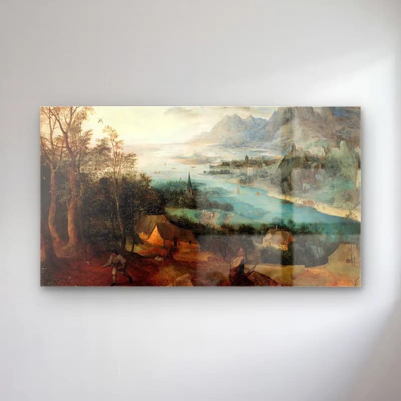 Pieter Bruegel – Parable of the Sower cam tablo — Pieter Bruegel – Parable of the Sower — yağlı boya kırda nehir