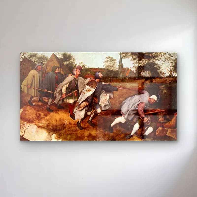 Pieter Bruegel – The Blind Leading the Blind cam tablo — Pieter Bruegel – The Blind Leading the Blind — yağlı boya savaş sahnesi