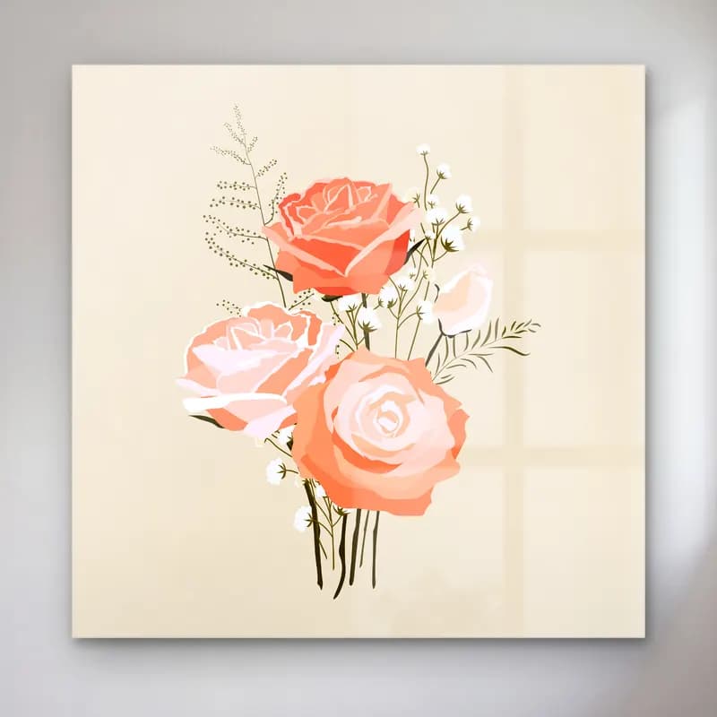 Pastel Güller No. 6 cam tablo — Pastel Güller No. 6 — pastel güller