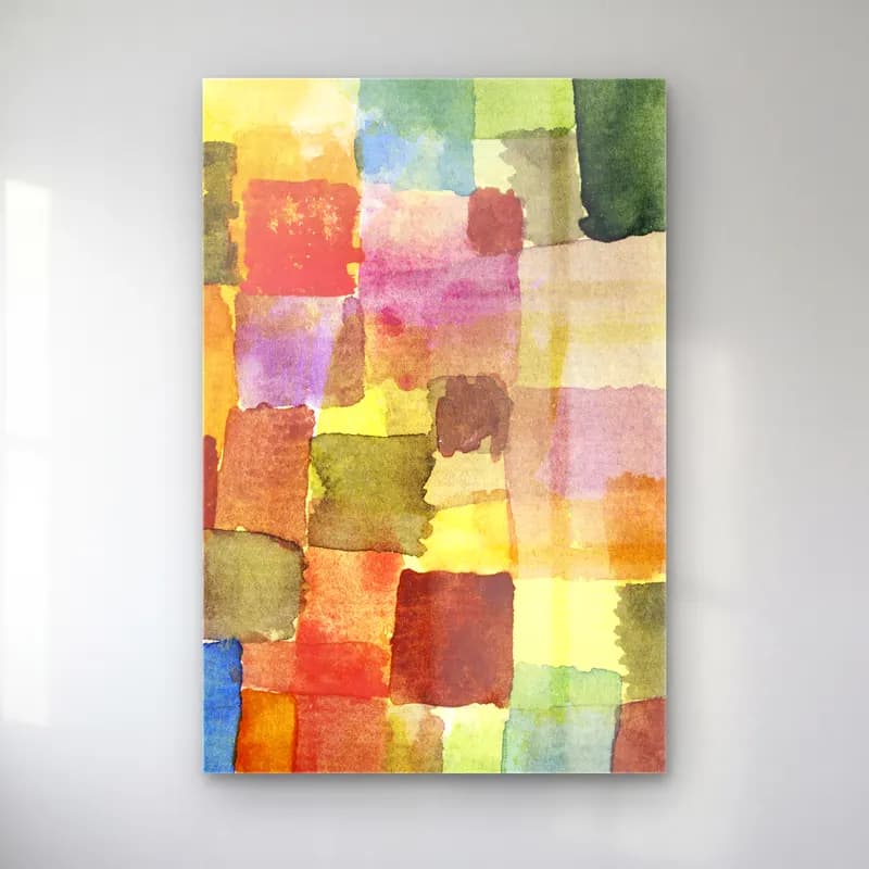 Paul Klee – Untitled – Bej Tonlar cam tablo — Paul Klee – Untitled – Bej Tonlar — suluboya renk alanları