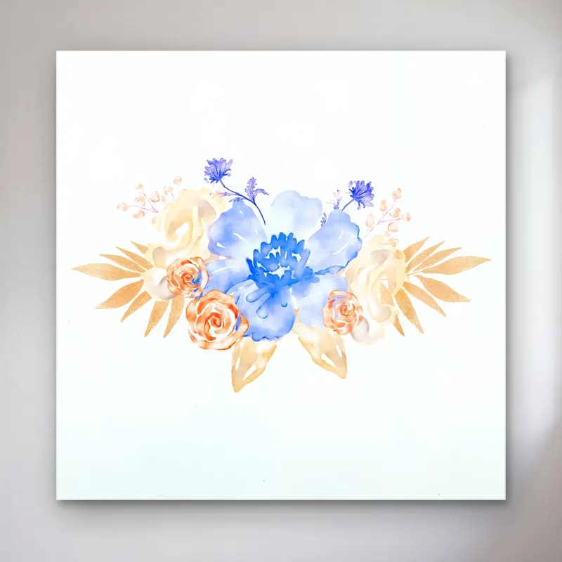 Suluboya Çiçek Deseni No. 4 cam tablo — Suluboya Çiçek Deseni No. 4 — suluboya çiçek deseni
