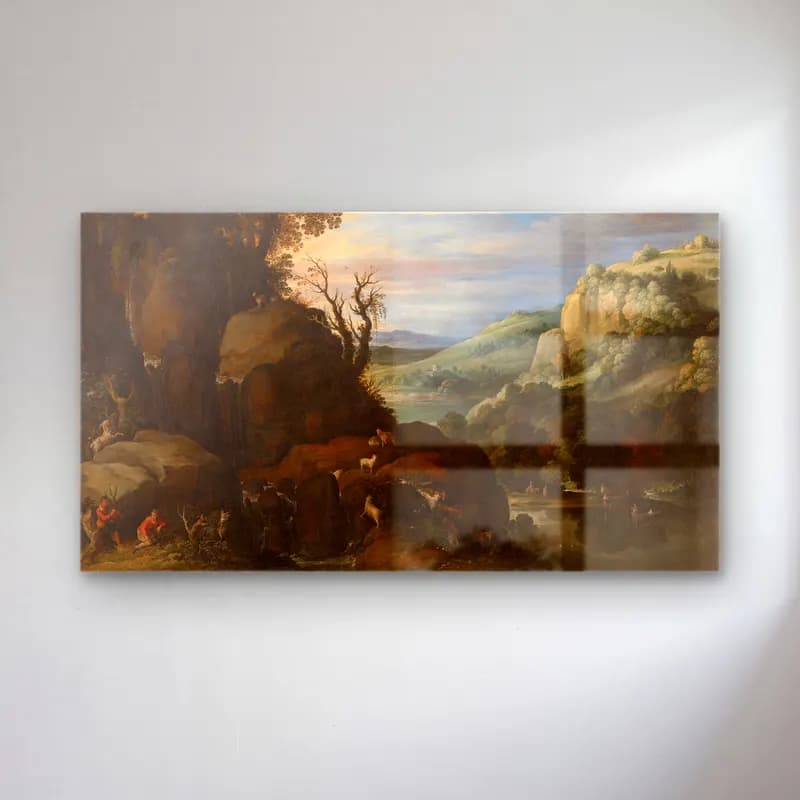 Paul Bril – Landscape cam tablo — Paul Bril – Landscape — yağlı boya dağ manzarası