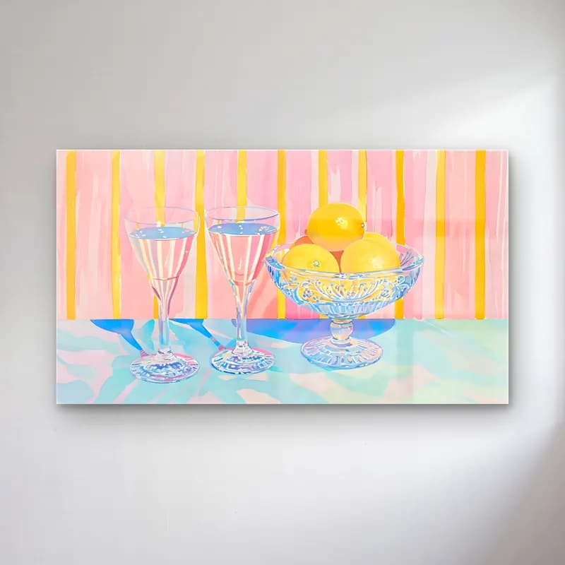 Suluboya Limonlar No. 4 cam tablo — Suluboya Limonlar No. 4 — suluboya limonlar